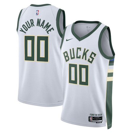 Women's Milwaukee Bucks Nike White Swingman Association Edition Custom Jersey