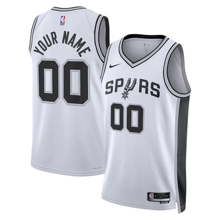Men's San Antonio Spurs Nike White Swingman Association Edition Custom Jersey