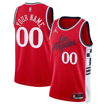 Men's LA Clippers Red 2024/25 Swingman Statement Edition Custom Jersey