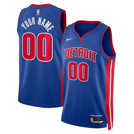 Men's Detroit Pistons Nike Blue Swingman Icon Edition Custom Jersey