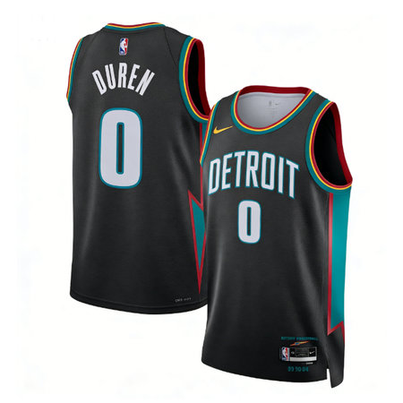 Men's Detroit Pistons #0 Jalen Duren Charcoal 2025/26 Swingman City Edition Jersey
