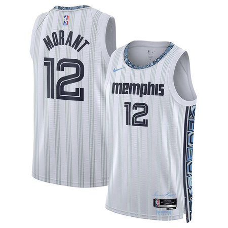 Youth Memphis Grizzlies #12 Ja Morant Nike White 2025/26 Swingman City Edition Jersey