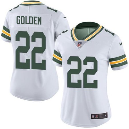 Women's Green Bay Packers #22 Matthew Golden Nike White 2025 NFL Draft First Round Pick Game Jersey