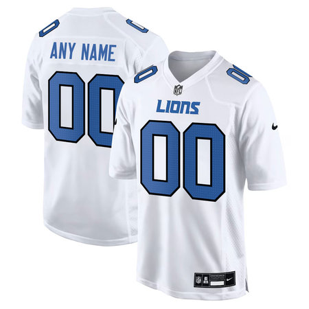 Men's Detroit Lions Tundra White Fashion Game Custom Jersey