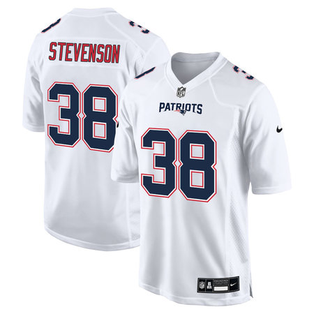 Youth New England Patriots #38 Rhamondre Stevenson Tundra White Fashion Game Jersey