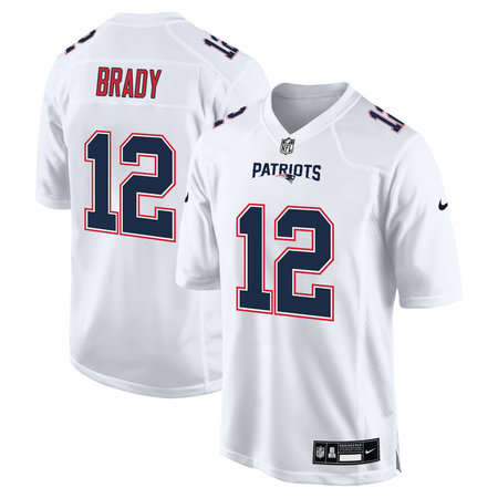 Youth New England Patriots #12 Tom Brady Tundra White Fashion Game Jersey