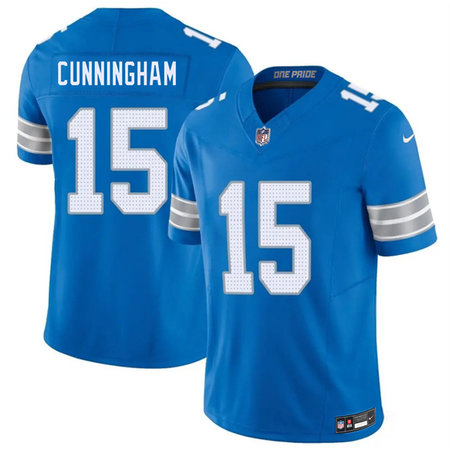 Men's Detroit Lions #15 Malik Cunningham Blue 2026 Vapor F.U.S.E. Limited Stitched Jersey