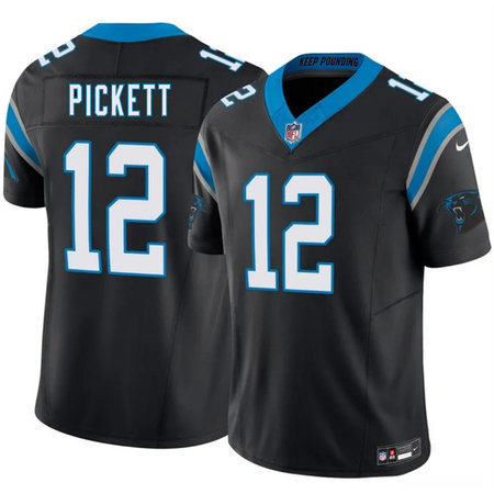 Men's Carolina Panthers #12 Kenny Pickett Black 2026 Vapor F.U.S.E. Limited Stitched Football Jersey