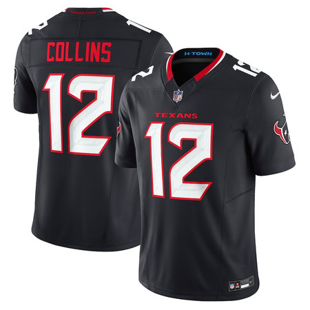 Men's Houston Texans #12 Nico Collins Nike Navy Team Vapor F.U.S.E. Limited Jersey