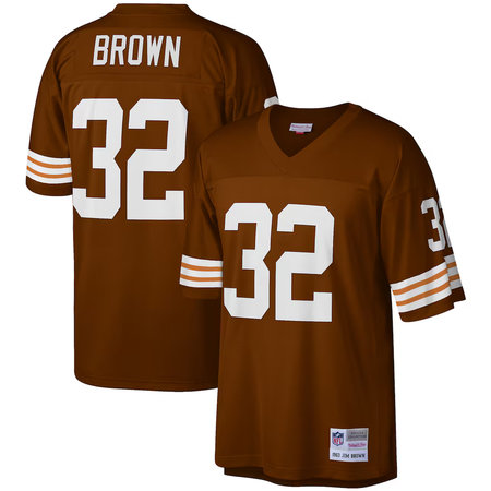 Men's Cleveland Browns #32 Jim Brown Brown Legacy Replica Jersey