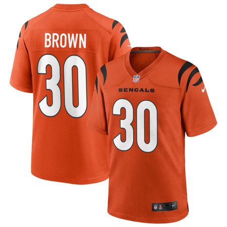 Men's Cincinnati Bengals #30 Chase Brown Orange Game Jersey