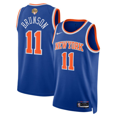 Men's New York Knicks #11 Jalen Brunson Nike Blue 2026 NBA Finals Patch Swingman Icon Edition Jersey