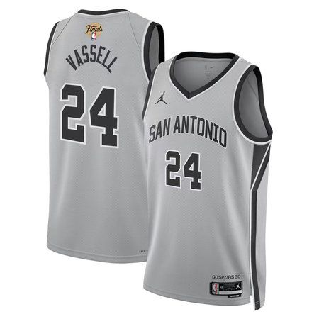 Youth San Antonio Spurs #24 Devin Vassell Silver 2026 NBA Finals Patch Swingman Statement Edition Jersey