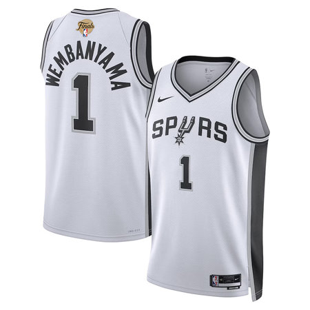 Men's San Antonio Spurs #1 Victor Wembanyama Nike White 2026 NBA Finals Swingman Association Edition Jersey