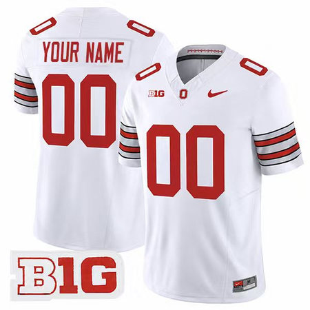 Men's Ohio State Buckeyes White 2025/26 Vapor F.U.S.E. Limited Stitched Custom Jersey