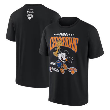 Men's New York Knicks Black Verdy x 2026 NBA Championship Collaboration T-Shirt