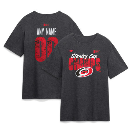 Men's Carolina Hurricanes Charcoal 2026 Stanley Cup Champions Custom Tri-Blend T-Shirt