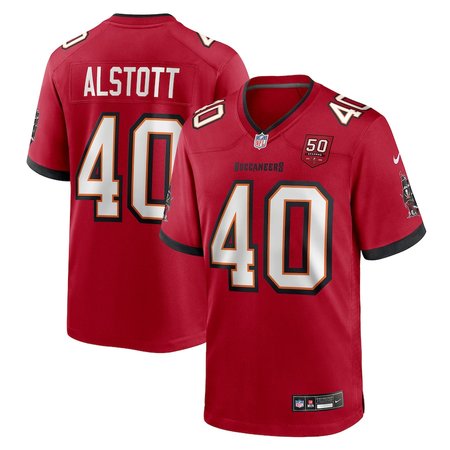 Men's Tampa Bay Buccaneers #40 Mike Alstott Nike Red 50th Anniversary Game Jersey