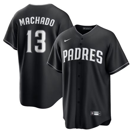 Youth San Diego Padres #13 Manny Machado Nike Black Lights Out Replica Player Jersey