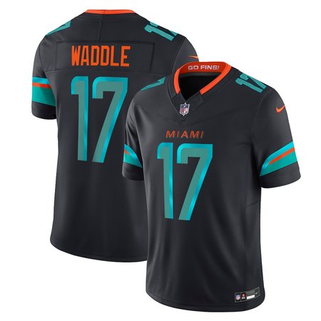Youth Miami Dolphins #17 Jaylen Waddle Black Rivalries Collection F.U.S.E. Vapor Limited Stitched Jersey