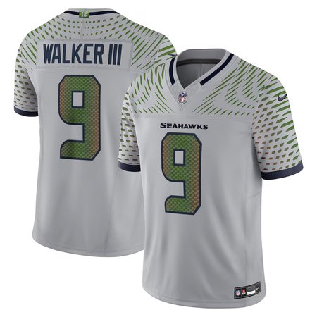 Youth Seattle Seahawks #9 Kenneth Walker III Gray Rivalries Collection F.U.S.E. Vapor Limited Stitched Jersey