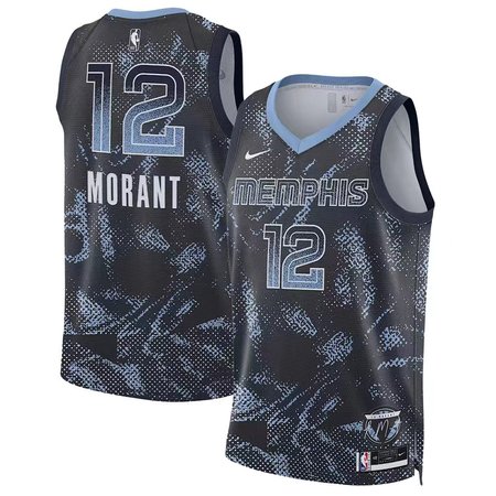 Men's Memphis Grizzlies #12 Ja Morant Black 2025/26 Select Series Jersey