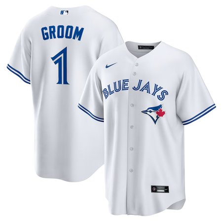 Men's Toronto Blue Jays Nike #1 Groom White Home Replica Jersey