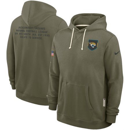 Men's Jacksonville Jaguars Olive 2025 Salute to Service Pullover Hoodie
