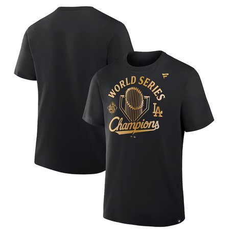 Men's Los Angeles Dodgers Black 2025 World Series Champions Locker Room Parade T-Shirt