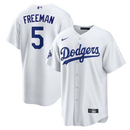 Youth Los Angeles Dodgers #5 Freddie Freeman Nike White Home 2025 World Series Champions Replica Jersey
