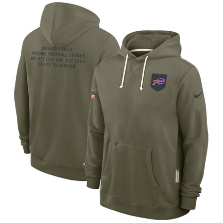 Men's Buffalo Bills Olive 2025 Salute to Service Pullover Hoodie