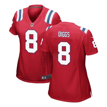 Women's New England Patriots #8 Stefon Diggs Nike Red Game Jersey