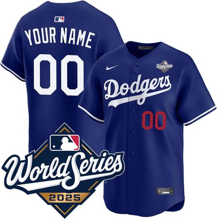 Men's Los Angeles Dodgers Custom Nike Royal 2025 World Series Home Limited Jersey