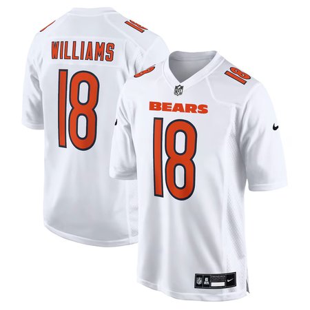 Men's Chicago Bears #18 Caleb Williams Tundra White Fashion Game Jersey