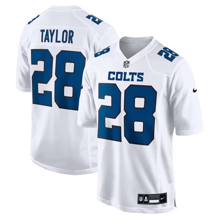 Men's Indianapolis Colts #28 Jonathan Taylor Nike Tundra White Fashion Game Jersey