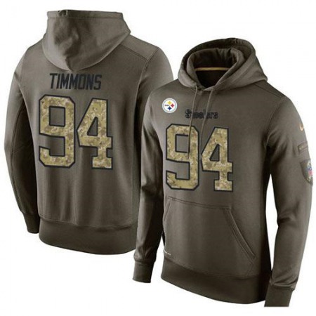 NFL Men's Nike Pittsburgh Steelers #94 Lawrence Timmons Stitched Green Olive Salute To Service KO Performance Hoodie