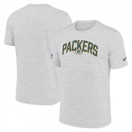 Men's Green Bay Packers White Sideline Velocity Stack Performance T-Shirt