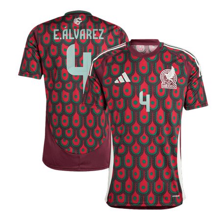Men's E.ÁLVAREZ #4 Mexico Home Replica Soccer Jersey Copa America 2024