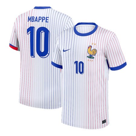 Men's MBAPPE #10 France Away Replica Soccer Jersey EURO 2024