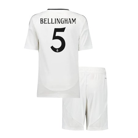 Kid's BELLINGHAM #5 Real Madrid Home Soccer Jersey Kit 2024/25