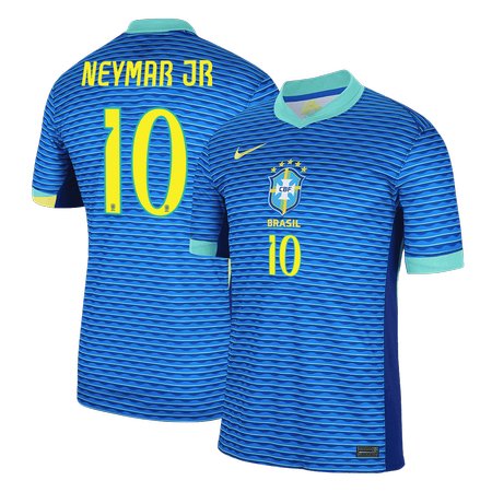 Men's NEYMAR JR #10 Brazil Away Replica Soccer Jersey 2024