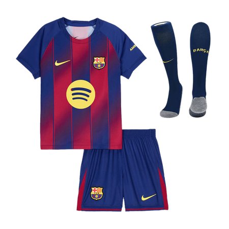 Kid's Barcelona Home Soccer Jersey Full Kit 2025/26