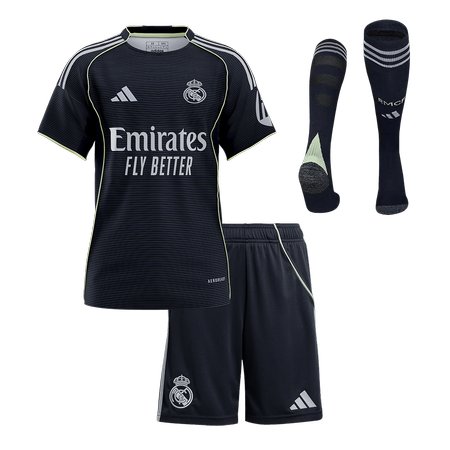 Kid's Real Madrid Away Soccer Jersey Full Kit 2025/26