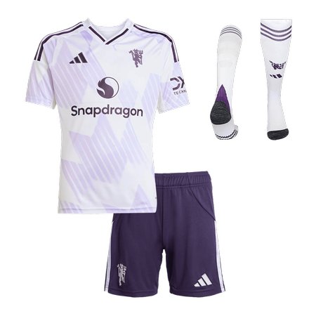 Kid's Manchester United Away Soccer Jersey Full Kit 2025/26