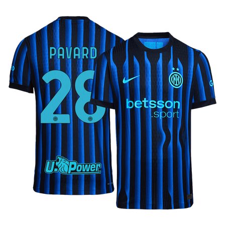 Men's PAVARD #28 Inter Milan Home Authentic Soccer Jersey 2025/26
