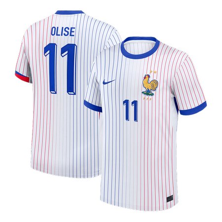 Men's OLISE #11 France Away Replica Soccer Jersey 2024