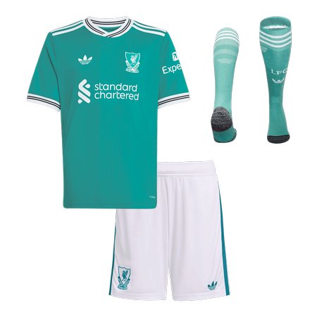 Kid's Liverpool Third Away Soccer Jersey Full Kit 2025/26