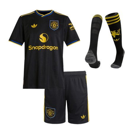 Kid's Manchester United Third Away Soccer Jersey Full Kit 2025/26