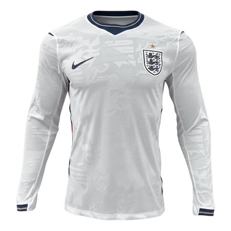 Men's England Home Long Sleeve Authentic Jersey World Cup 2026
