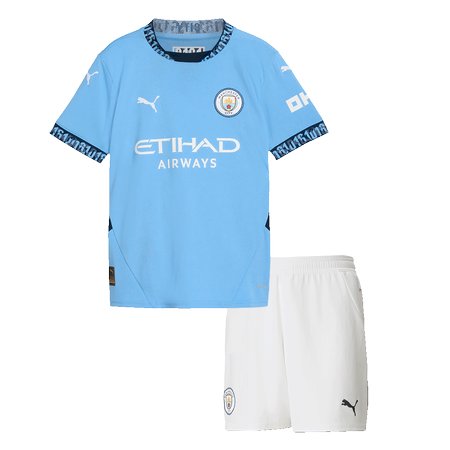 Kid's Manchester City Home Soccer Jersey Kit 2024/25